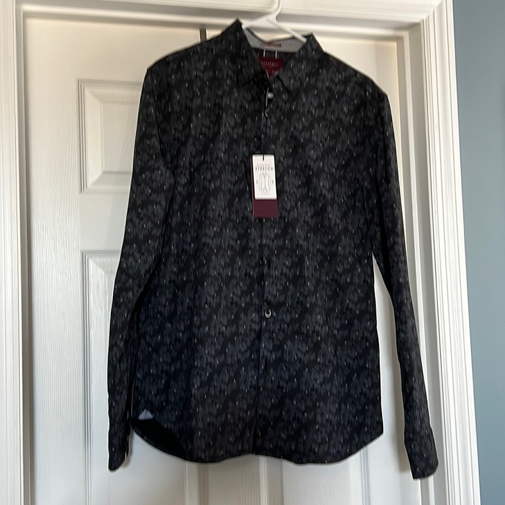 Men’s new with tags.  Size large black floral button up shirt